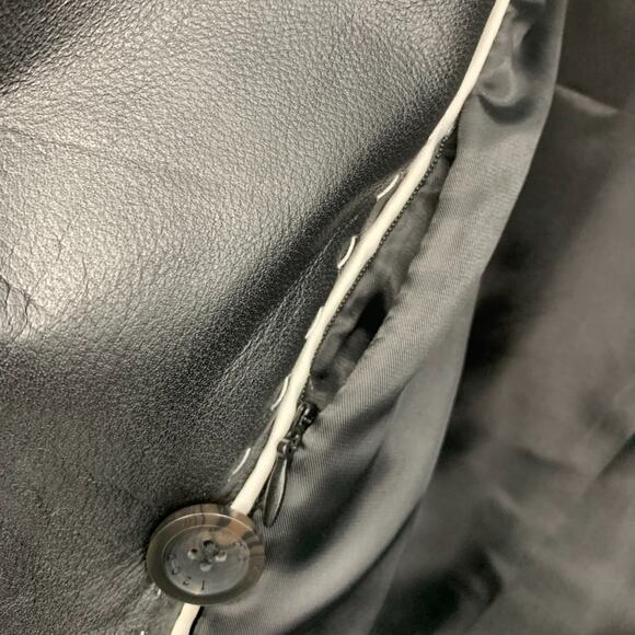 Izod Black Leather Short Trenchcoat Plus Sz 2X Belted Double Breasted Pockets - Picture 6 of 8